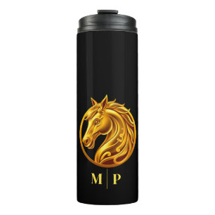 Garrafa Térmica Cavalo Dourado Monograma-
