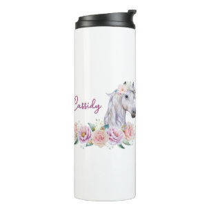Garrafa Térmica Cavalo Floral Personalizado