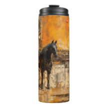 Cavalo Majestoso em Abstrato Sunset