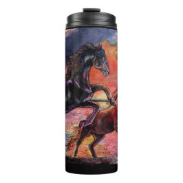 Garrafa Térmica Cavalos de Aquarelas do Céu Sem Fim