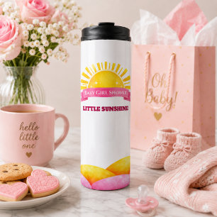 Garrafa Térmica Celebração Moderna de Chá de Bebê com Rosa Choque