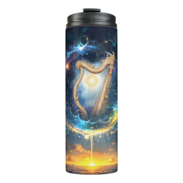 Garrafa Térmica Celestial Harp of the Moonbound Skies.  (Frente)