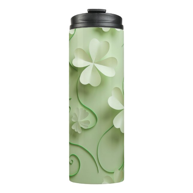 GARRAFA TÉRMICA CÉLULAS DE SHAMROCKS CELTICOS VERDES IRLANDESES (Frente)