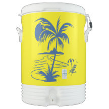 Cena de Palma Tropical de Praia Igloo Cooler