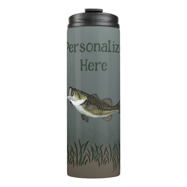 Garrafa Térmica Cena de Peixe Bass Personalizada (Frente)