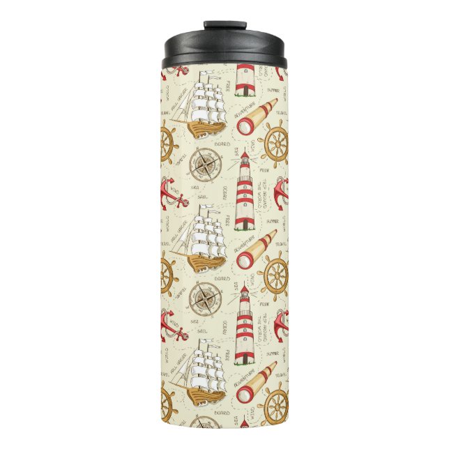 Garrafa Térmica Cena do oceano (Frente)