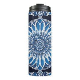 Garrafa Térmica Cerâmica azul impressa