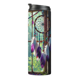 Garrafa Térmica Cercador de Sonhos Roxo Boho na Janela