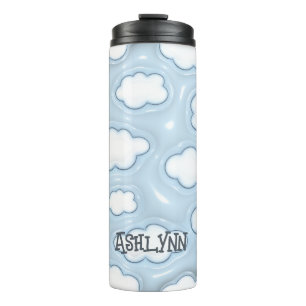 Garrafa Térmica Céu Azul na Nuvem Personalizado Tumbler 3D Inflado