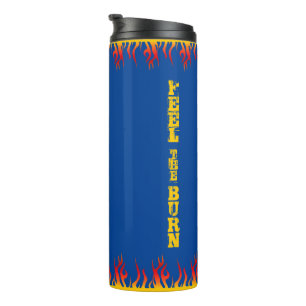 Garrafa Térmica Chamas Motivativas Ouro Script Amarelo DEEP BLUE