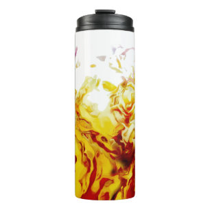 Garrafa Térmica Chamas verdadeiras amarelo preto vermelho laranja