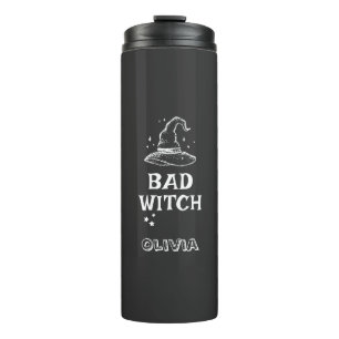 Garrafa Térmica Chapéu de Bruxa Preta Bruxa Má Halloween Feminino