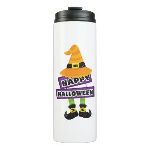 Garrafa Térmica Chapéu de Bruxas e Feet Halloween