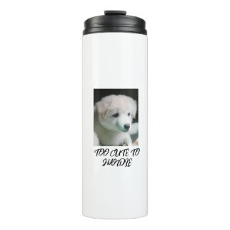 Garrafa Térmica "Charme de Cachorrinho Branco Fofinho"