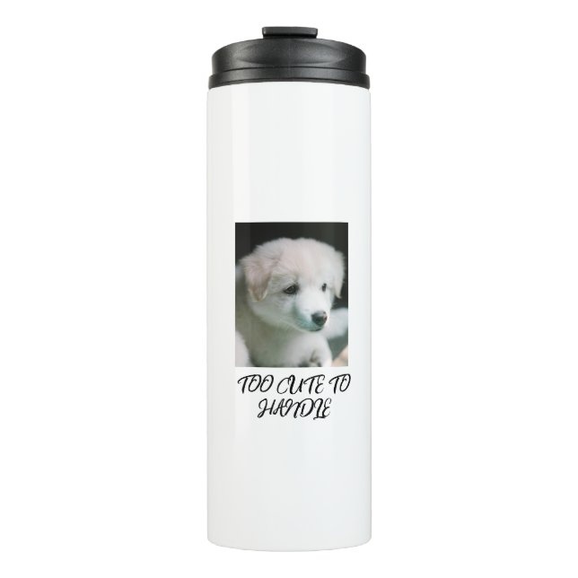 Garrafa Térmica "Charme de Cachorrinho Branco Fofinho" (Frente)