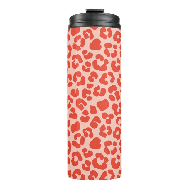 Garrafa Térmica Cheetah Impressão Pattern Red (Frente)