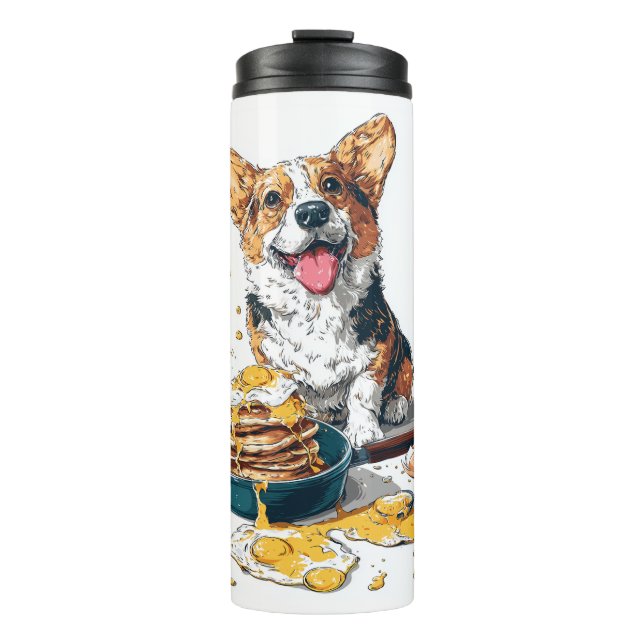 Garrafa Térmica Chef Corgi � Cachorro de Cozinha Divertido (Frente)