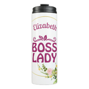 Garrafa Térmica Chefe Lady Legal Floral - Texto Rosa
