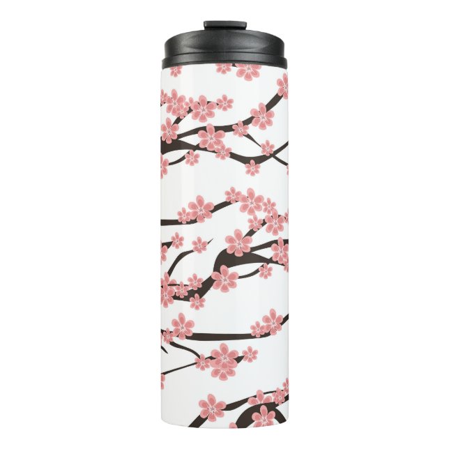 Garrafa Térmica Cherry Blossom: Vintage White Sem Olho. (Frente)