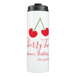 Garrafa Térmica Cherry two 2nd birthday red cherry kids simple