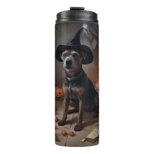 Garrafa Térmica Chesapeake Bay Terrier Pumpkins Halloween Ascarado