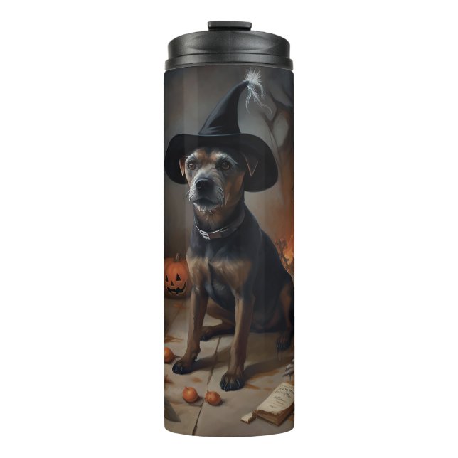 Garrafa Térmica Chesapeake Bay Terrier Pumpkins Halloween Ascarado (Frente)