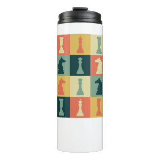 Garrafa Térmica Chess Pieces Vintage Retro Checkmate Board Gift