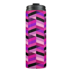 Garrafa Térmica Chevron/Herringbone Abstrato Roxos e Violeta