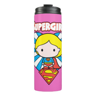 Garrafa Térmica Chibi Supergirl Starburst Heart and Logo