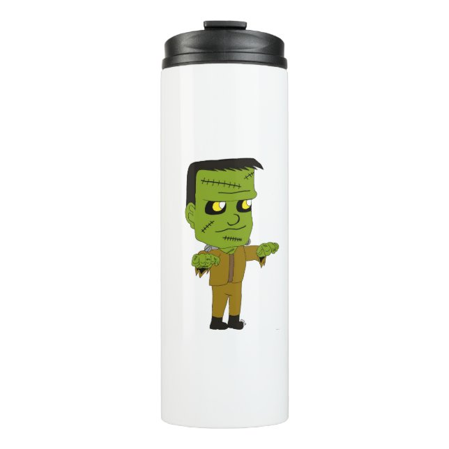 Garrafa Térmica Chibi vampiro, monstro e múmia   (Frente)