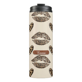 Garrafa Térmica Chic Beige & Black Cheetah Print
