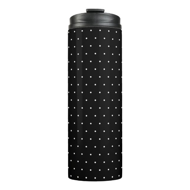 Garrafa Térmica Chic Black Thermal Tumbler with White Dot Pattern (Frente)