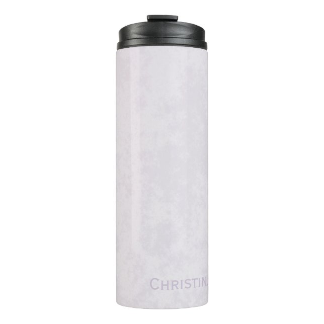 Garrafa Térmica Chic Bonito em Rosa Grunge com Nome (Frente)