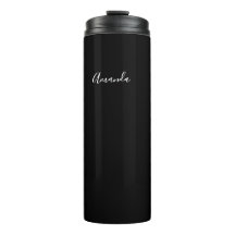 Chic de script preto e branco personalizado