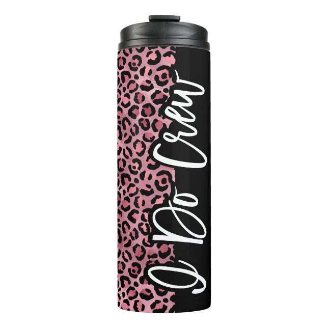 Garrafa Térmica Chic Pink & Black Leopard Bachelorette Tumbler (Frente)