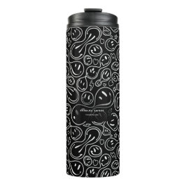 Garrafa Térmica Chic sorrindo Rosto Derretendo Padrão de Sorriso P