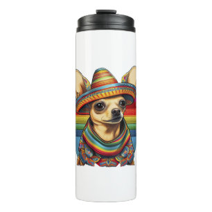 Garrafa Térmica Chihuahua Mexico Cinco de Mayo Funny Dog