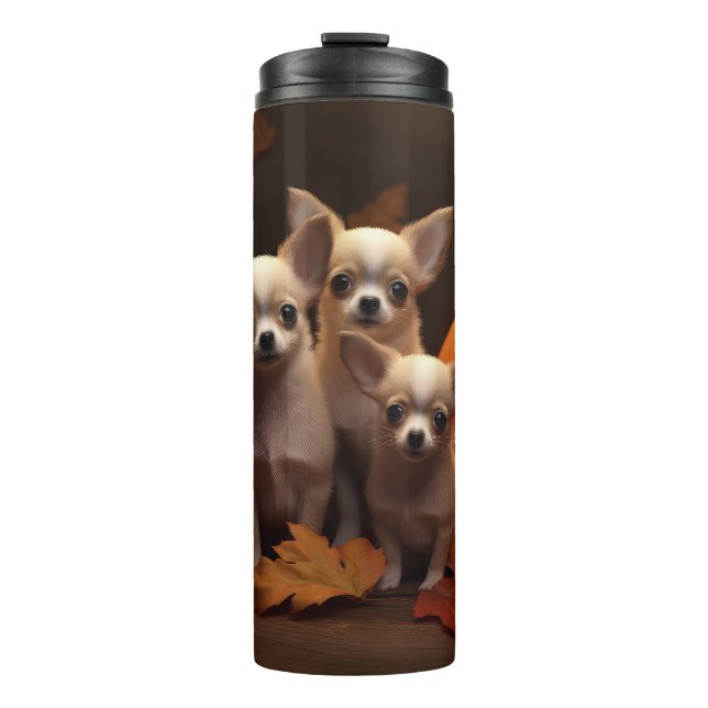 Garrafa Térmica Chihuahua Puppy Autumn Delight Pumpkin (Frente)
