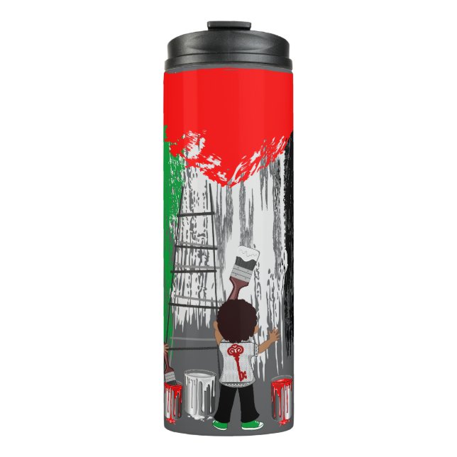 Garrafa Térmica Children of Gaza Painting Palestine Flag  (Frente)