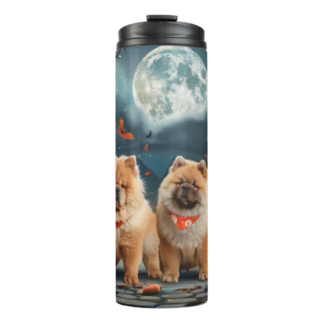 Garrafa Térmica Chow Chow Halloween Assustador (Frente)