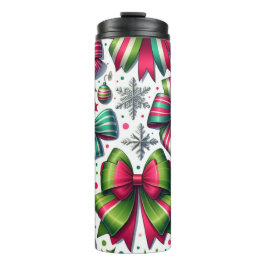 Garrafa Térmica Christmas Bows Tumbler – Festive Gift for Women