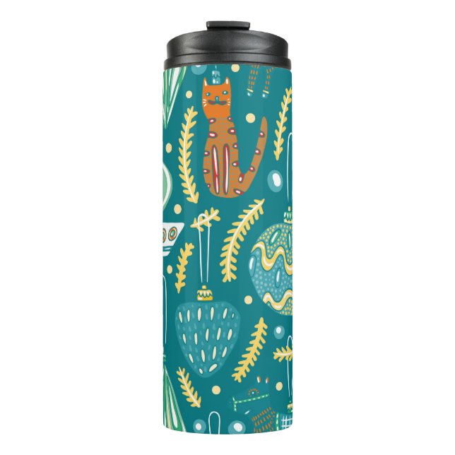 Garrafa Térmica Christmas decorations seamless pattern. Bright col (Frente)