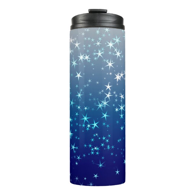 Garrafa Térmica Christmas Sparkles Stars Blue Sky (Frente)