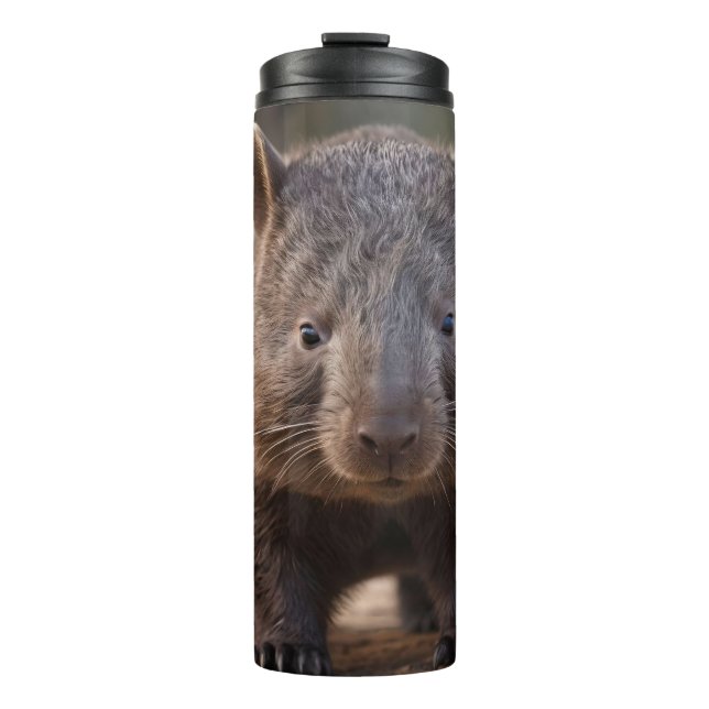 Garrafa Térmica "Chubby Charm: O Adorável Morcego Australiano" (Frente)