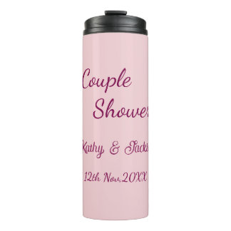 Garrafa Térmica chuva de casal rosa roxo pastel casamento nome dat