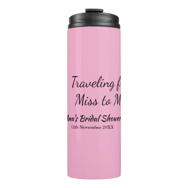 Garrafa Térmica Chuveiro de noiva viajante adicionar nome data sen (Frente)