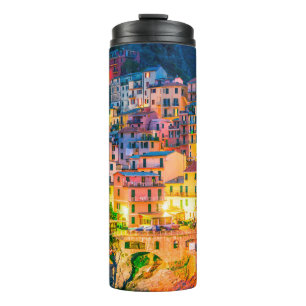 Garrafa Térmica Cidade pitoresca de Manarola, na província de L