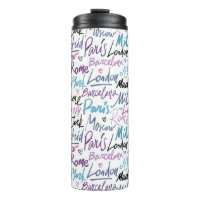 Cidades Famosas Escritas à Mão do Padrão Mundial