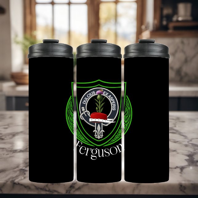 Garrafa Térmica Cinto e Brasão do Clã Escocês Ferguson (Criador carregado)