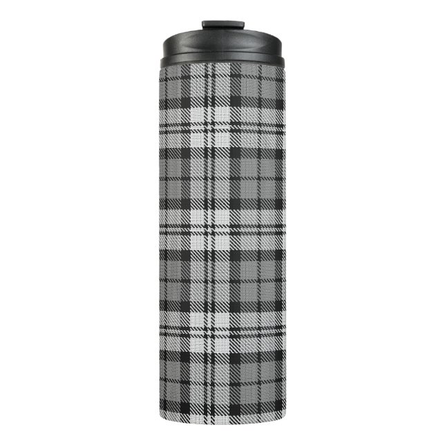 Garrafa Térmica Cinza Blackwatch Tartan Xadrez (Frente)